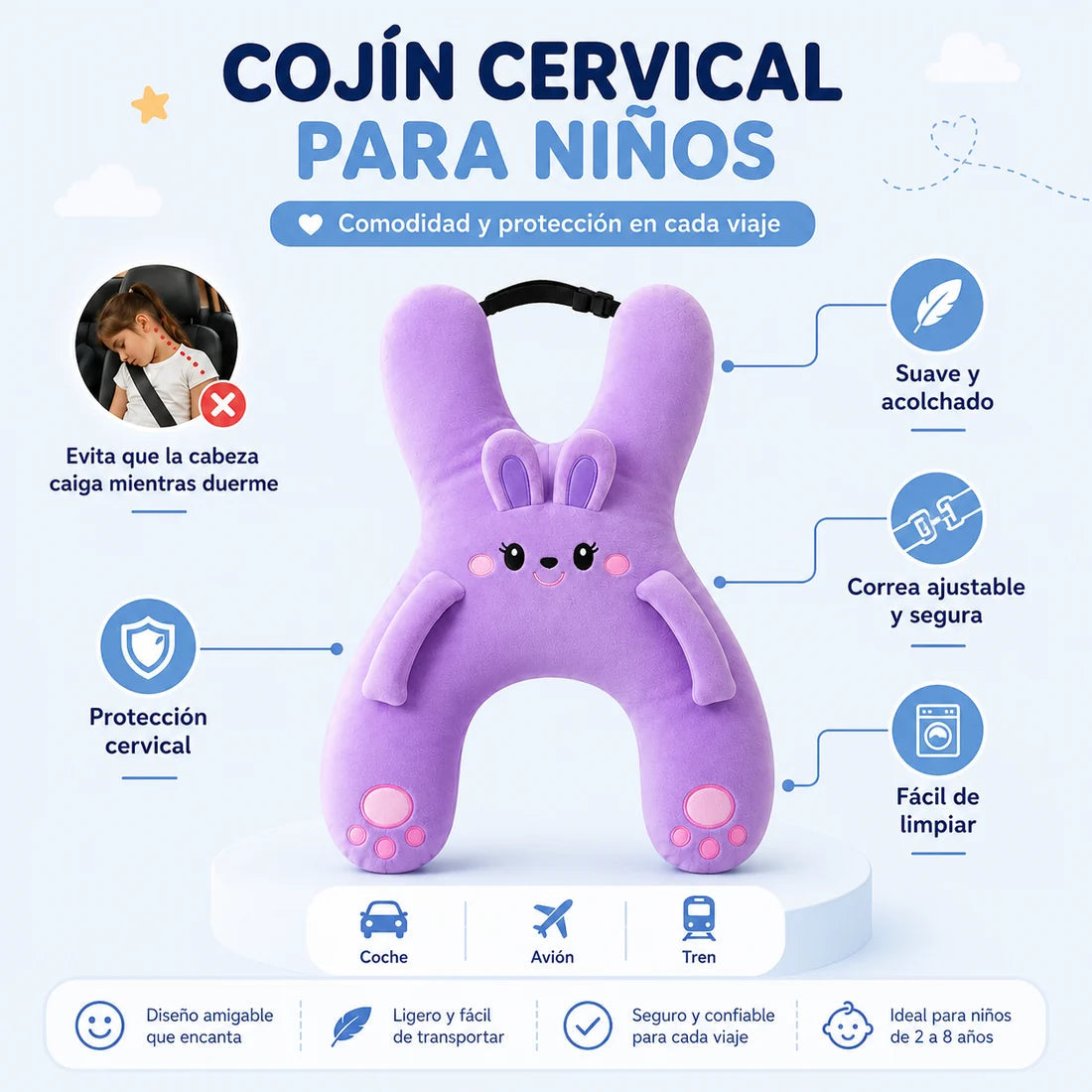 Naptide™ Almohada Infantil de Viaje